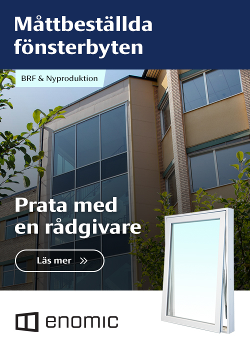 Enomic banner - Måttbeställda fönsterbyten till BRF och företag