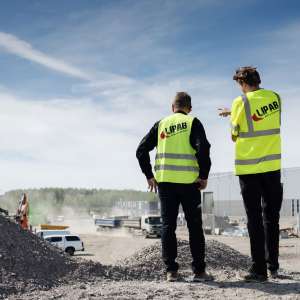 Pågående grundläggning av LIP AB